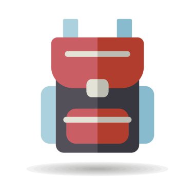 Kamp sırt çantası vektör simgesi. Kamp ve yürüyüş işareti. Seyahat ve turizm web sitesi ve uygulama tasarımı, logo, uygulama, UI için grafik sembolü