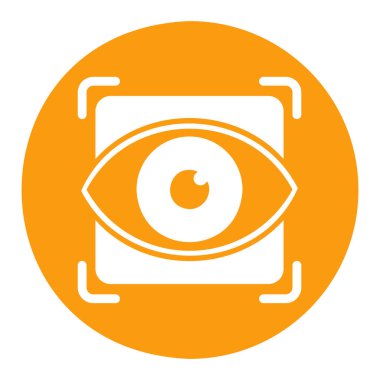 Göz tarama vektör simgesi. Retina kontrol sembolü. Güvenlik işareti. Web sitenizin tasarımı için grafik sembolü, logo, uygulama, UI