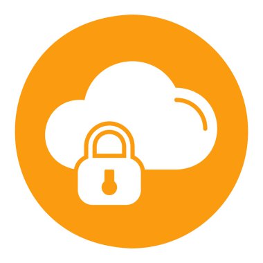 Bulut güvenlik vektör simgesi. Kilit sembollü veri bulutu. Güvenlik işareti. Web sitenizin tasarımı için grafik sembolü, logo, uygulama, UI