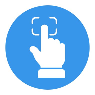 Parmak izi tarama vektör simgesi. Biyometrik konsept. Güvenlik işareti. Web sitenizin tasarımı için grafik sembolü, logo, uygulama, UI