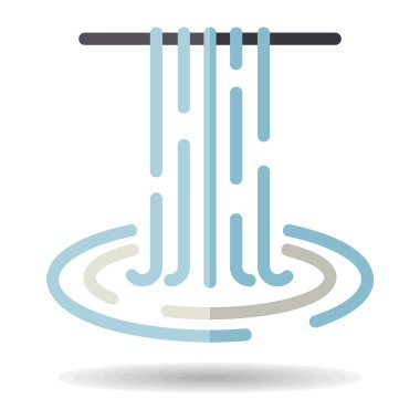 Doğal tatil vektörünün şelalesi izole edilmiş ikon. Doğa işareti. Seyahat ve turizm web sitesi ve uygulama tasarımı, logo, uygulama, UI için grafik sembolü