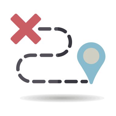 Yönlendirme vektörü izole edilmiş simgesi. Navigasyon işareti. Seyahat ve turizm web sitesi ve uygulama tasarımı, logo, uygulama, UI için grafik sembolü