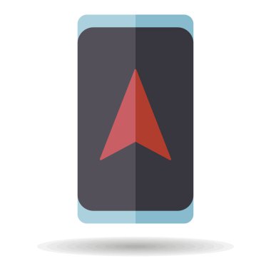 Navigator vektör izole edilmiş akıllı telefon. Navigasyon işareti. Seyahat ve turizm web sitesi ve uygulama tasarımı, logo, uygulama, UI için grafik sembolü