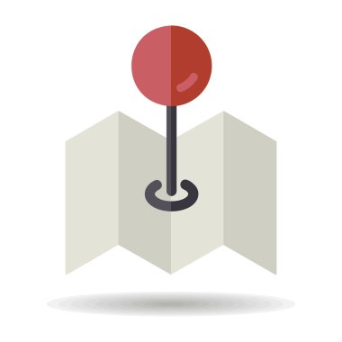 Pimi olan harita, coğrafi konum, işaretleyici vektör simgesi. Navigasyon işareti. Seyahat ve turizm web sitesi ve uygulama tasarımı, logo, uygulama, UI için grafik sembolü