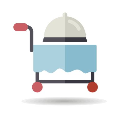 Otel odası servis vektörü ikonu izole etti. Seyahat ve turizm web sitesi ve uygulama tasarımı, logo, uygulama, UI için grafik sembolü
