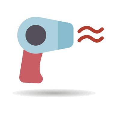 Saç kurutma makinesi düz vektör izole ikonu. Ev elektriği web sitesi ve uygulama tasarımı, logo, uygulama, UI için grafik sembolü