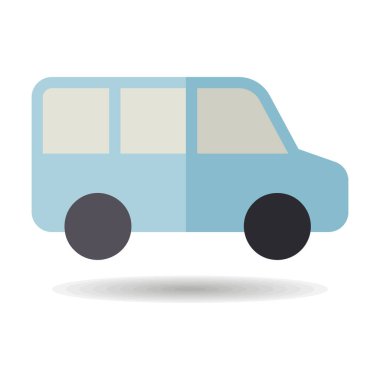 Havaalanı servis minibüsü, servis otobüsü ikonu. Seyahat ve turizm web sitesi ve uygulama tasarımı, logo, uygulama, UI için grafik sembolü