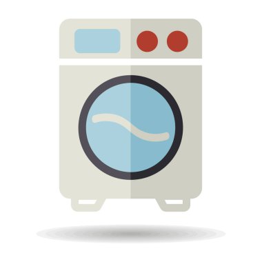 Çamaşır makinesi düz vektör izole ikonu. Ev elektriği web sitesi ve uygulama tasarımı, logo, uygulama, UI için grafik sembolü