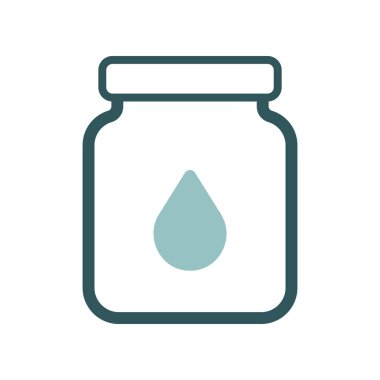 Süt vektör ikonlu cam kavanoz. Süt ürünleri tabelası. Yemek pişirme web sitesi ve uygulama tasarımı, logo, uygulama, UI için grafik sembolü