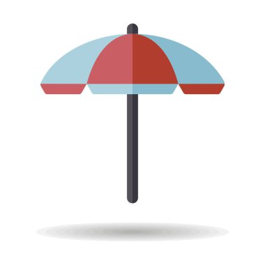 Plaj şemsiyesi vektörü izole edilmiş ikon. Yaz tabelası. Seyahat ve turizm web sitesi ve uygulama tasarımı, logo, uygulama, UI için grafik sembolü