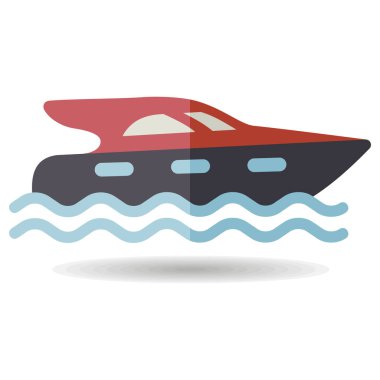 Motorlu yat vektör ikonu. Seyahat ve turizm web sitesi ve uygulama tasarımı, logo, uygulama, UI için grafik sembolü