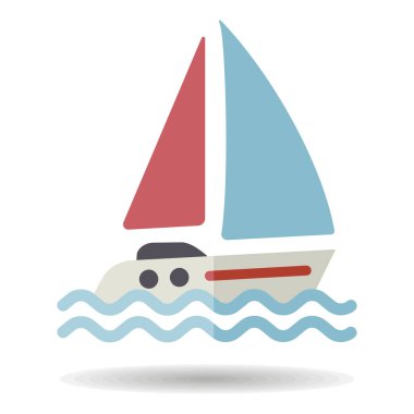 Yelkenli yat vektör simgesi izole edildi. Seyahat ve turizm web sitesi ve uygulama tasarımı, logo, uygulama, UI için grafik sembolü