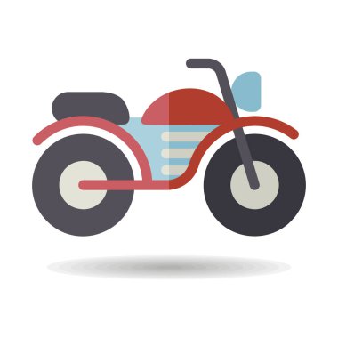 Motosiklet vektörü simgeyi izole etti. Seyahat ve turizm web sitesi ve uygulama tasarımı, logo, uygulama, UI için grafik sembolü