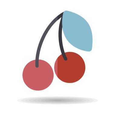 Cherry vector icon. Graph symbol for food and drinks web site, apps design, mobile apps and print media, logo, UI