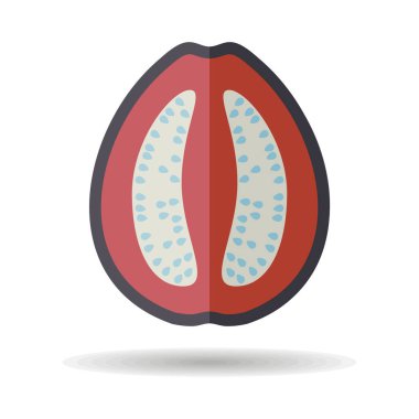 Guava tropical fruit vector icon. Graph symbol for food and drinks web site, apps design, mobile apps and print media, logo, UI