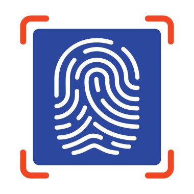 Parmak tarama vektör simgesi. Parmak izi tarama teknolojisi konsepti. Tanımlama sistemi taranıyor. Güvenlik işareti. Web sitenizin tasarımı için grafik sembolü, logo, uygulama, UI