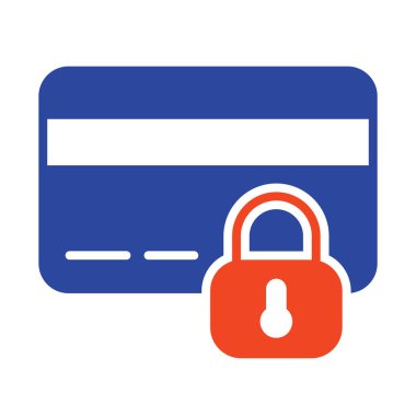 Kilit vektör simgesi olan kredi kartı. Kilitli banka kartı sembolü. Güvenlik işareti. Web sitenizin tasarımı için grafik sembolü, logo, uygulama, UI