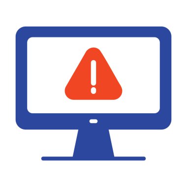 Bilgisayar uyarı vektör simgesi. Basit bir dijital sistem hatası. Güvenlik işareti. Web sitenizin tasarımı için grafik sembolü, logo, uygulama, UI