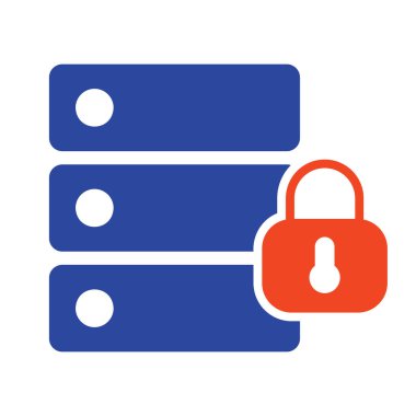 Veritabanı asma kilit vektör simgesi. Güvenlik işareti. Web sitenizin tasarımı için grafik sembolü, logo, uygulama, UI