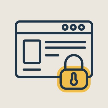 Güvenilir web sitesi, bilgi güvenliği vektör simgesi. Güvenlik işareti. Web sitenizin tasarımı için grafik sembolü, logo, uygulama, UI