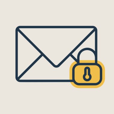 Zarf vektör simgesini kilitle. Zarf işaretini aç. Güvenlik işareti. Web sitenizin tasarımı için grafik sembolü, logo, uygulama, UI