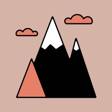 Dağlar ikonu izole eder. Doğa işareti. Seyahat ve turizm web sitesi ve uygulama tasarımı, logo, uygulama, UI için grafik sembolü