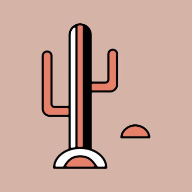 Çöl kaktüsü vektör ikonu izole edildi. Doğa işareti. Seyahat ve turizm web sitesi ve uygulama tasarımı, logo, uygulama, UI için grafik sembolü