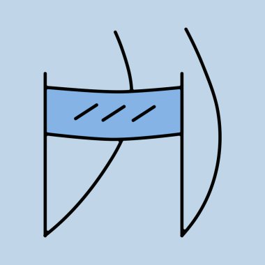 Kayak eğiminin bitiş çizgisi izole edilmiş vektör simgesi. Kış işareti. Seyahat ve turizm web sitesi ve uygulama tasarımı, logo, uygulama, UI için grafik sembolü