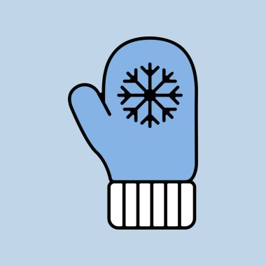 Kar tanesi eldiveni vektör izole ikonu. Kış işareti. Seyahat ve turizm web sitesi ve uygulama tasarımı, logo, uygulama, UI için grafik sembolü