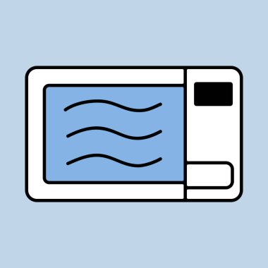 Mikrodalga vektör simgesi. Elektrikli mutfak aletleri. Yemek pişirme web sitesi tasarımı, logo, uygulama, UI için grafik sembolü