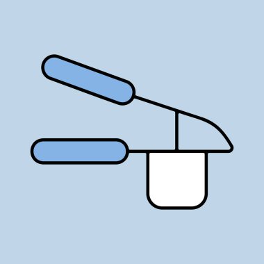 Sarımsak ezme ikonu. Mutfak aletleri. Yemek pişirme web sitesi tasarımı, logo, uygulama, UI için grafik sembolü