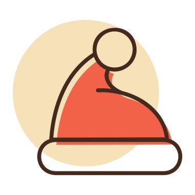 Noel Baba şapka vektör ikonu. Kış işareti. Olay ve tatil web sitesi için grafik sembolü ve uygulama tasarımı, logo, uygulama, UI