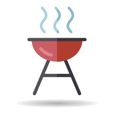 Izgara barbekü mangal vektörü izole edilmiş ikon. Yemek pişirme web sitesi ve uygulama tasarımı, logo, uygulama, UI için grafik sembolü