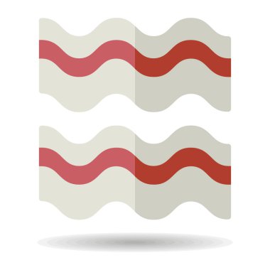 Pastırma Şeritleri vektör ikon gıda eti. Barbekü ve bbq ızgara tabelası. Yemek pişirme web sitesi ve uygulama tasarımı, logo, uygulama, UI için grafik sembolü