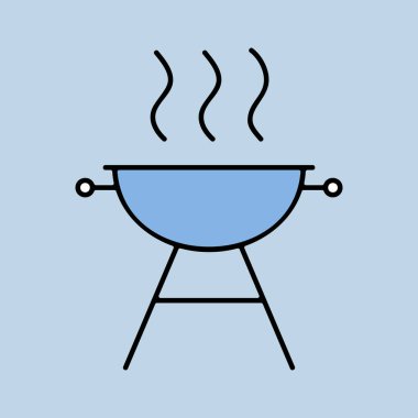 Izgara barbekü mangal vektörü izole edilmiş ikon. Yemek pişirme web sitesi ve uygulama tasarımı, logo, uygulama, UI için grafik sembolü