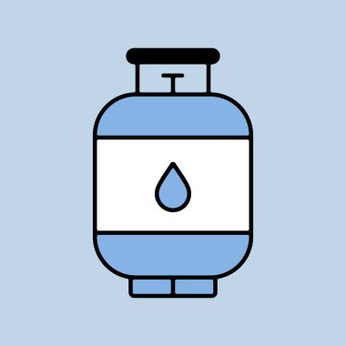 Propan gazı silindir vektörü ikonu izole etti. Barbekü ve bbq ızgara tabelası. Yemek pişirme web sitesi ve uygulama tasarımı, logo, uygulama, UI için grafik sembolü