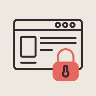 Güvenilir web sitesi, bilgi güvenliği vektör simgesi. Güvenlik işareti. Web sitenizin tasarımı için grafik sembolü, logo, uygulama, UI