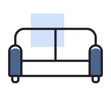 Koltuk vektör simgesi. Mobilya, web sitesi ve uygulama tasarımı için grafik sembolü, logo, uygulama, UI