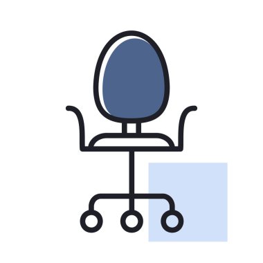 Ayarlanabilir tekerlekli sandalye vektör simgesi. Ofis sandalyesi işareti mobilya, web sitesi ve uygulama tasarımı için grafik sembolü, logo, uygulama, UI