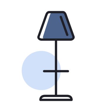 Yer lambası vektör simgesi. Gece lambası işareti. Mobilya, web sitesi ve uygulama tasarımı için grafik sembolü, logo, uygulama, UI