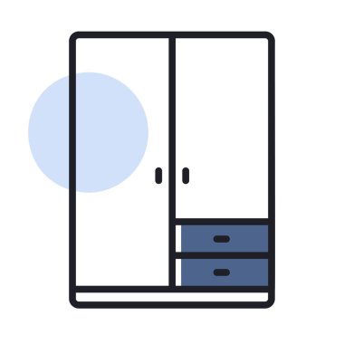 Dolap vektör simgesi. Mobilya, web sitesi ve uygulama tasarımı için grafik sembolü, logo, uygulama, UI