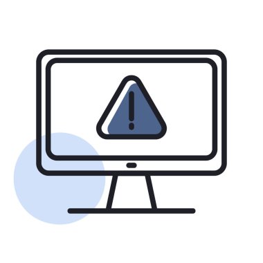 Bilgisayar uyarı vektör simgesi. Basit bir dijital sistem hatası. Güvenlik işareti. Web sitenizin tasarımı için grafik sembolü, logo, uygulama, UI