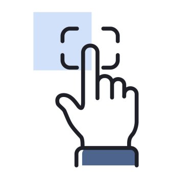 Parmak izi tarama vektör simgesi. Biyometrik konsept. Güvenlik işareti. Web sitenizin tasarımı için grafik sembolü, logo, uygulama, UI