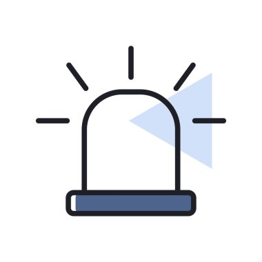 Siren vektör simgesi. Alarm işareti. Ambulans sembolü. Acil durum bölümünün özel göstericileri. Güvenlik işareti. Web sitenizin tasarımı için grafik sembolü, logo, uygulama, UI