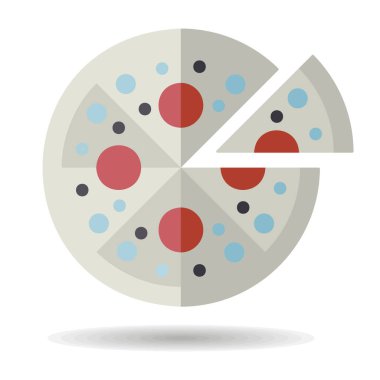 Pizza vektör simgesi. Fast food burcu. Yemek pişirme web sitesi ve uygulama tasarımı, logo, uygulama, UI için grafik sembolü