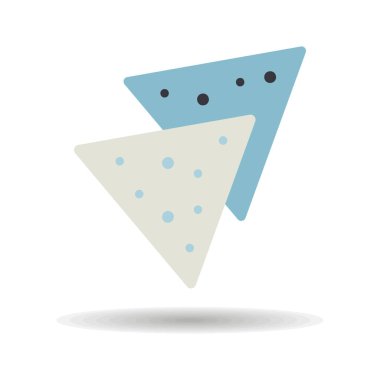 Tortilla cipsi veya nachos tortilla vektör ikonu. Fast food burcu. Yemek pişirme web sitesi ve uygulama tasarımı, logo, uygulama, UI için grafik sembolü