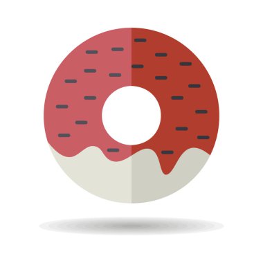 Donut vektör simgesi. Fast food burcu. Yemek pişirme web sitesi ve uygulama tasarımı, logo, uygulama, UI için grafik sembolü