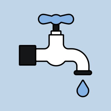 İzole edilmiş vektör simgesine sahip musluk. Tarım, bahçe ve bitkiler için grafik sembolü Web sitesi ve uygulama tasarımı, logo, uygulama, UI