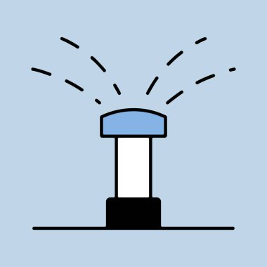 Bahçe otomatik su püskürtme ikonu. Tarım, bahçe ve bitkiler için grafik sembolü Web sitesi ve uygulama tasarımı, logo, uygulama, UI