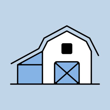 Barn isolated flat isolated icon. Farm animal sign. Graph symbol for your web site design, logo, app, UI. Vector illustration